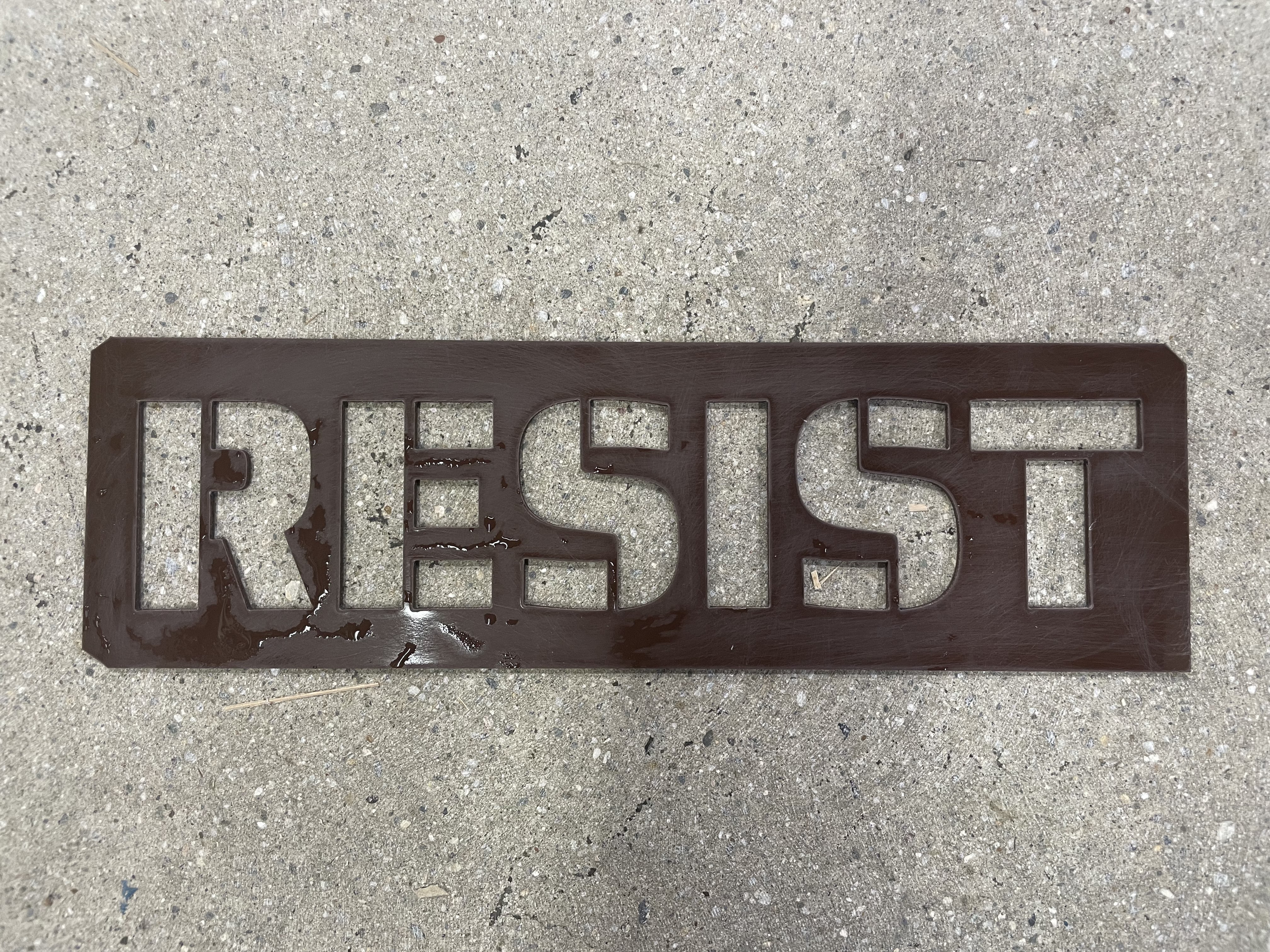 An acrylic stencil made by Jeremie using our laser cutter